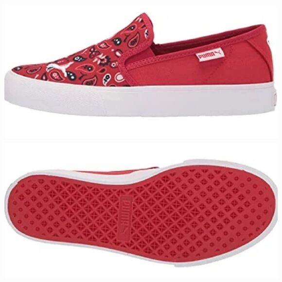🩵NIB Puma Urban Red Bari Bandana Slip-on Sneakers Size 8 - Picture 4 of 15